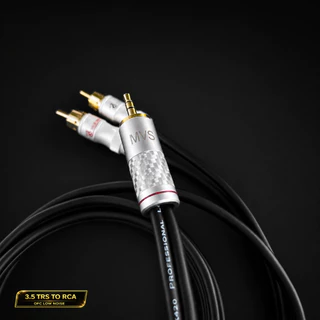 สาย 3.5 TO RCA 2 หัว OFC Low Noise เสียงใส เบสนิ่ง งานประกอบพรีเมียม APK420 งานประกอบ MVS GoldSnake