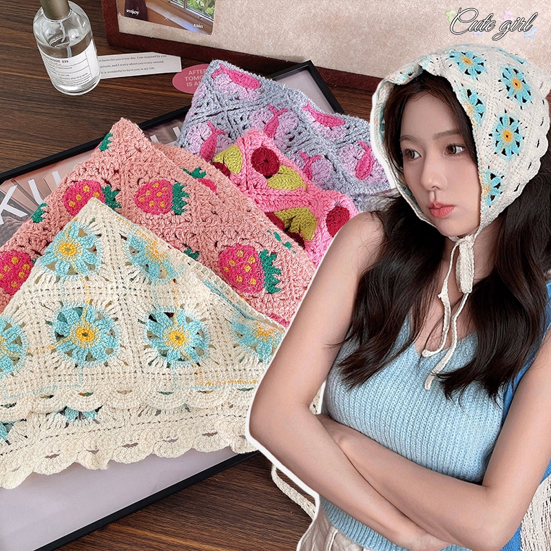 ผ้าโพกหัว ที่คาดผม ลายดอกไม้ น่ารัก หวาน แฟชั่น โดปามีน ผ้าถัก ใส่ได้ทุกฤดู ถ่ายรูปสวย ส่งเร็ว COD