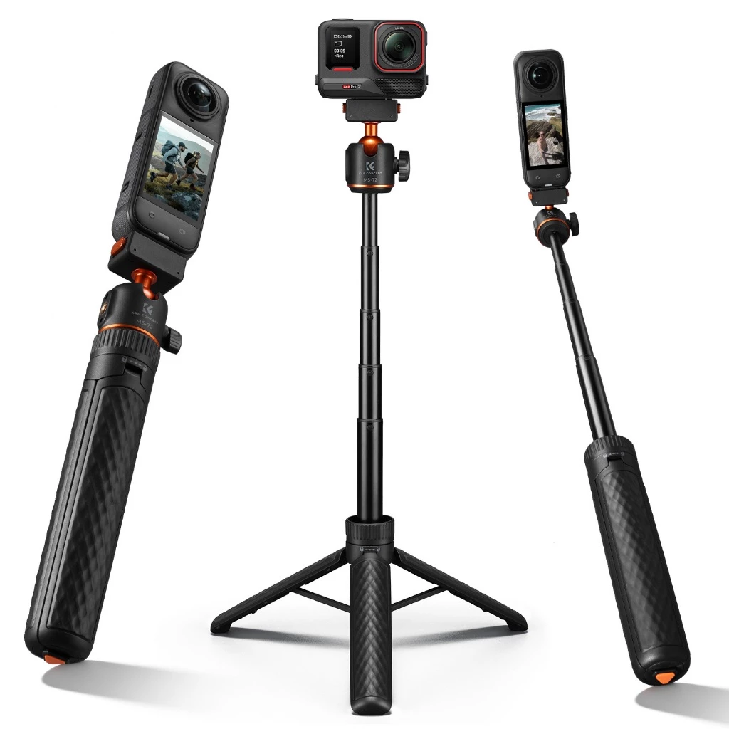 K&F CONCEPT MS72 ไม้เซลฟี่ 66ซม. Selfie Stick Tripod ปรับ 360 องศา สําหรับ Insta360 X5/Ace Pro 1/2 thumbnail 10