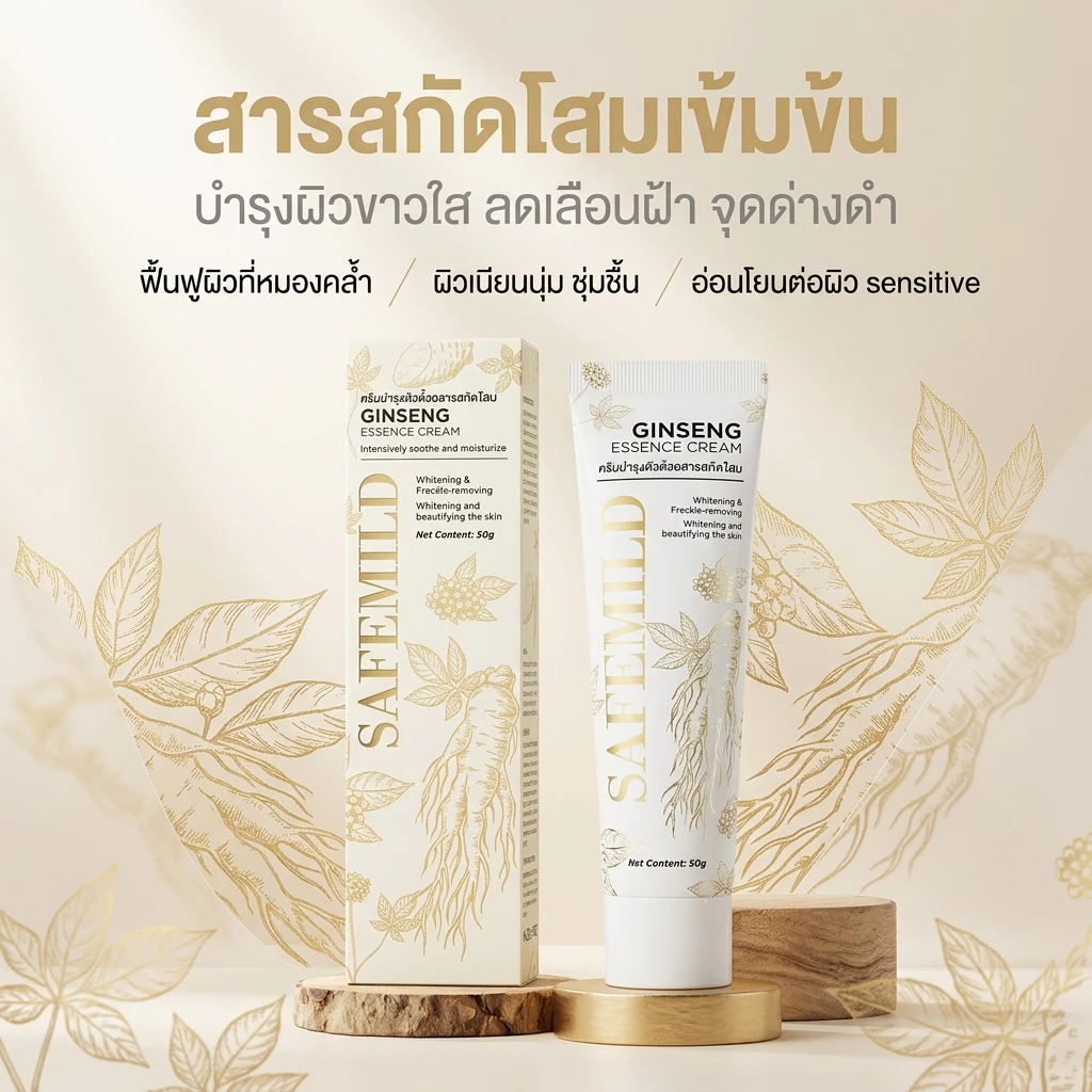 SAFEMILD ครีมสารสกัดโสมและโชวู ครีมสารสกัดโสมและโชวู 50g