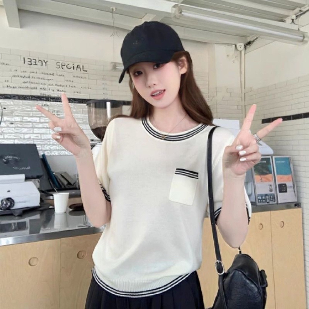 เสื้อยืดตัวใหญ่ไหมพรม ไม่หนา ผ้านิ่ม เรียบง่ายแต่ดูดี