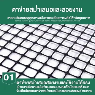 ตาข่ายพลาสติก พีวีซี สีดำ กันนก ยาว10/30/50เมตร ช่องตา ความหนา รั้วตาข่ายpvc ตาข่ายกรงไก่ ไล่นก กันนก อวนล้อมไก่