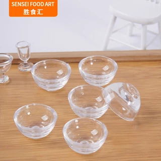 J111Aชามใสขนาดเล็ก .ของเล่นจิ๋วจำลองแพ็คละ10ชิ้น