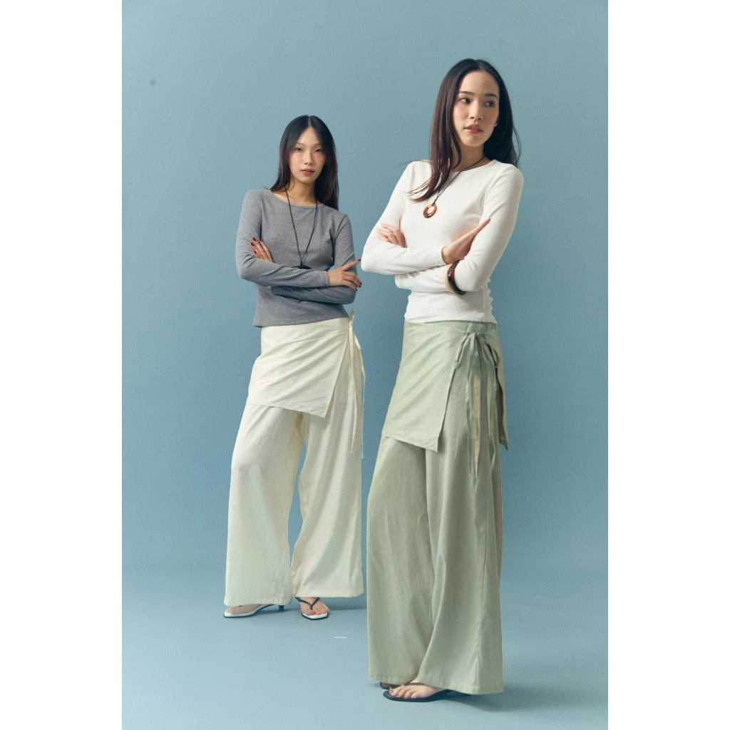 Pair Layered Pants - The Summer Project / กางเกงขายาว กางเกงเรียบ quiet luxury pants, office outfit