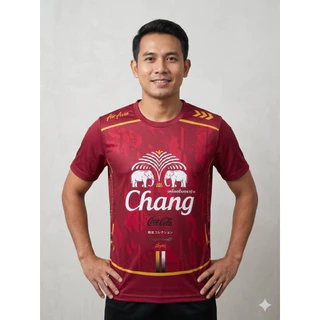เสื้อกีฬา เสื้อบอล คอกลม แขนสั้น พิมพ์ลายช้าง ลายกราฟิก ผ้าไมโคร เนื้อผ้านิ่ม ใส่ได้ทั้งชายและหญิง 6สีให้เลือก(M-3XL)