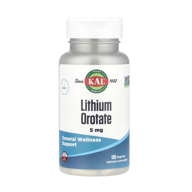 KAL, Lithium Orotate, 5 mg, 120 VegCaps
