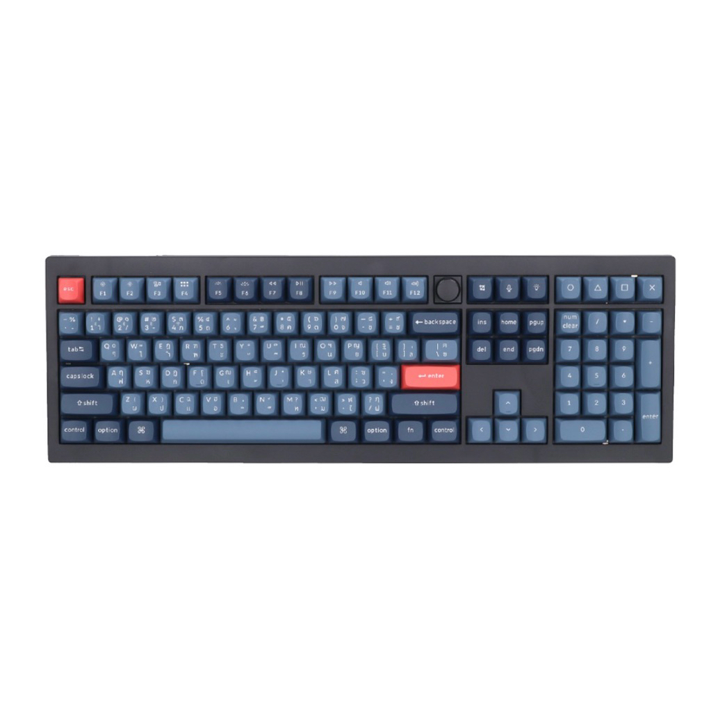 KEYCHRON V6 MAX - QMK/VIA BANANA SILENT SWITCH RGB EN/TH CARBON BLACK สินค้ามือ1
