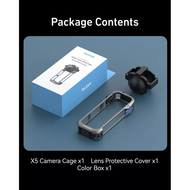 TELESIN Insta360 X5 Utility Frame Metal Cage เคสอลูมิเนียม แม่เหล็ก Quick Release thumbnail 10