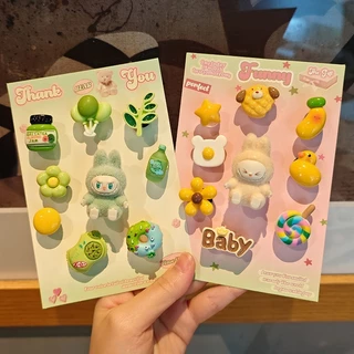 MIPH ที่ติดรองเท้า crocs เซ็ต ,ส่งจากไทย ลาบูบู้ crocs เกาหลี ชุด, การ์ตูนน่ารัก DIY จิบ บิท
