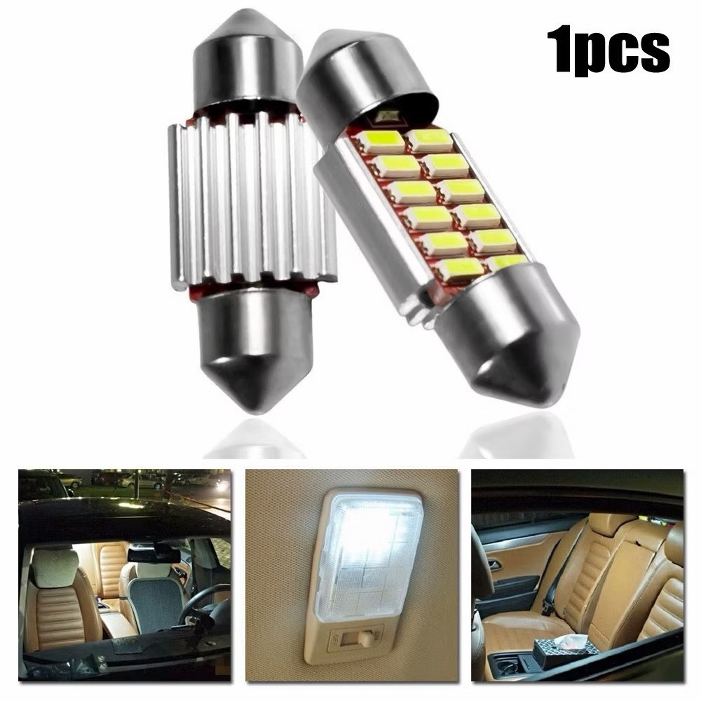 หลอดไฟแคปซูล ไฟเพดาน (1หลอด) ไฟเก๋ง LED 18ดวง 31MM SMD สีไอซ์บลู สีขาว 12V