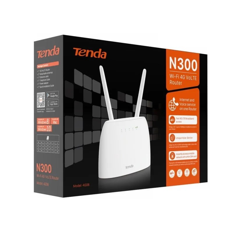 เร้าเตอร์ใส่ซิม  4G LTE Router N300  รองรับซิมทุกเครือข่าย Tenda รุ่น 4G06 4G LTE Router เราท์เตอร์ 