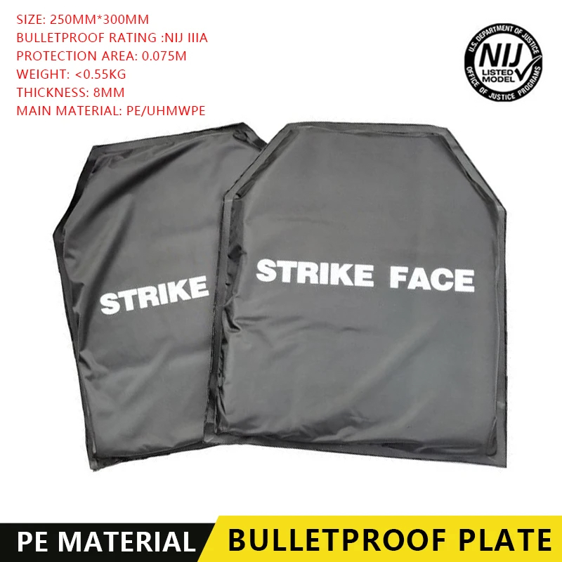 แผ่นอ่อน NIJ IIIA 3A ระดับ Uhmwpe แบบนิ่ม เสื้อเกราะยุทธวิธี ขนาด 10x12 นิ้ว