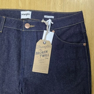 กางเกงยีนส์14Oz. Wrangler ผู้ชาย ผ้าดิบทอสลับ ทรงกระบอกGreensboro สียีนส์เข้ม รุ่น[MGEC01]
