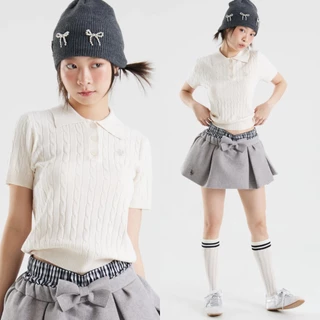 (พร้อมส่ง)Bemingtop765(S-L) - Beming Basic Polo ดีเทลใกล้เคียงกับ Luna ต่างเรื่องแพทเทิร์นใหญ่กว่า ใส่สบาย