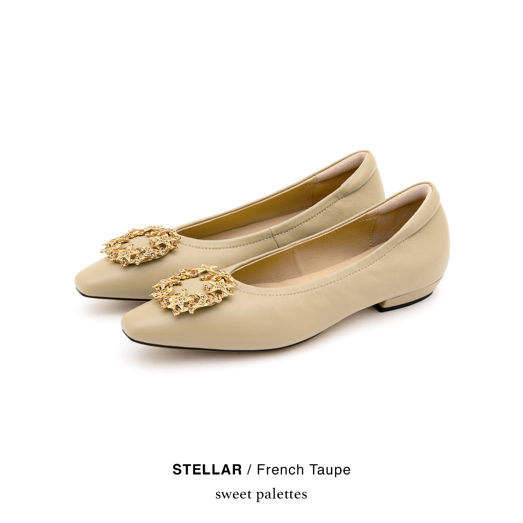 Sweet Palettes รองเท้าหนังแกะ Stellar French Taupe