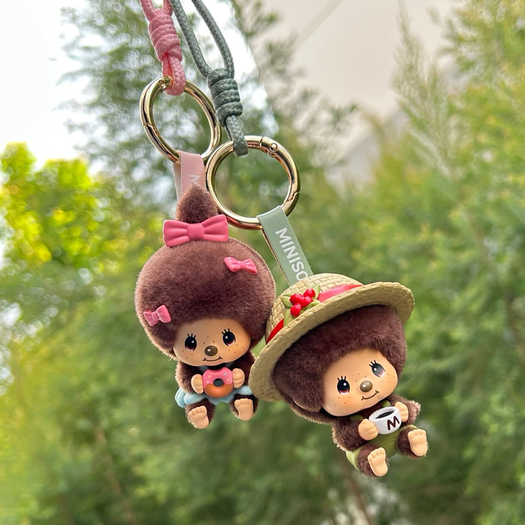(พร้อมส่ง💥แมสได้🛵)Miniso x monchhichi เลือกตัวที่ใช่พวงกุญแจแบบเปลี่ยนหน้าได้ ของแท้100%