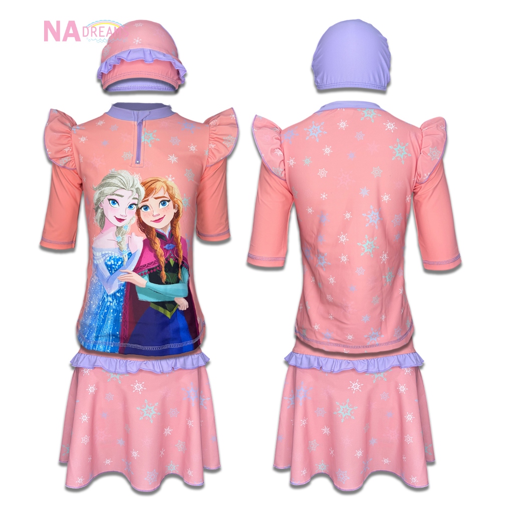 Disney مايوه بنات قطعتين Frozen ‏(بلوزة وتنورة بنطلون) — صورة 5
