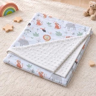 Palm&Pond ผลิตในไทย พร้อมส่ง ผ้าห่มเด็ก ผ้าห่มมิ้งดอท ผ้าห่มขนมิ้ง 100% cotton
