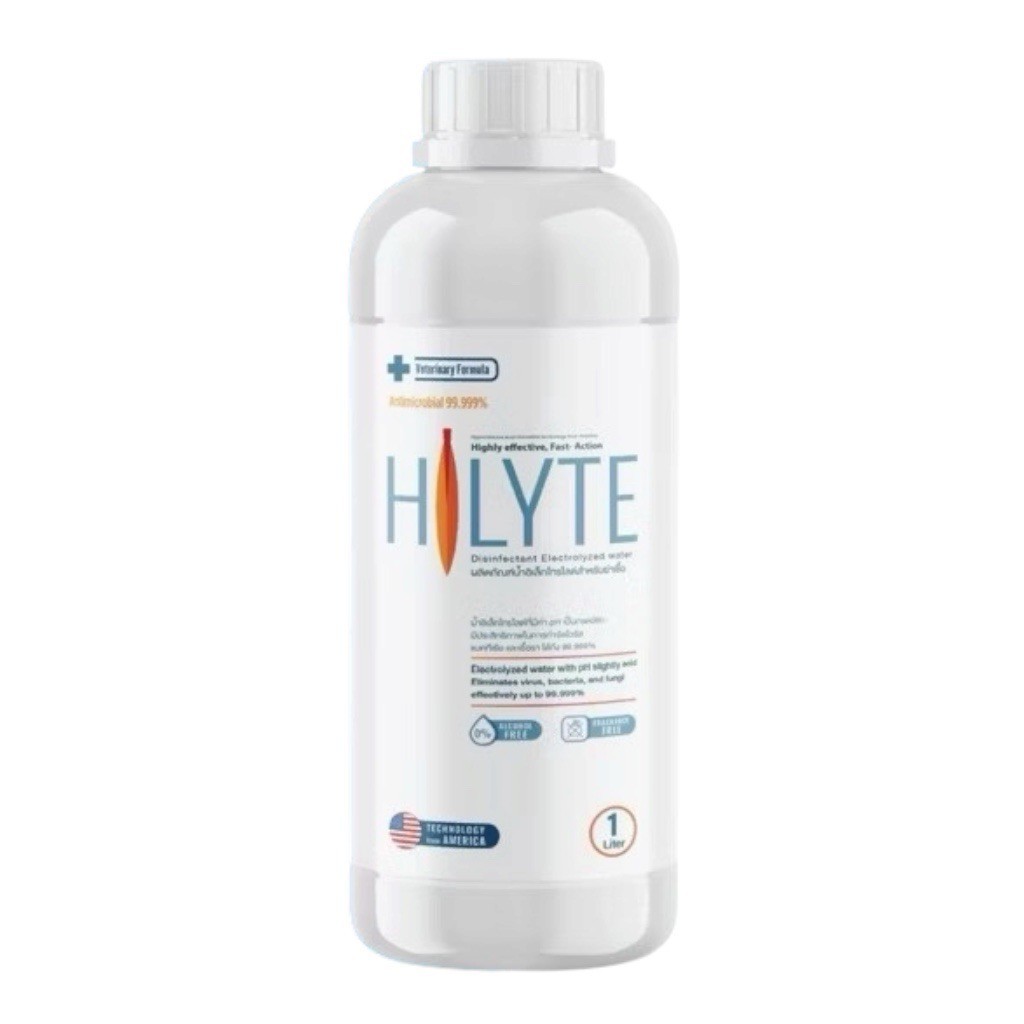 HILYTE ขนาด 1 ลิตร ผลิตภัณฑ์ สัตว์เลี้ยง น้ำอิเล็กโตรไลต์สำหรับฆ่าเชื้อ กำจัดแบคทีเรีย ไวรัส เชื้อรา