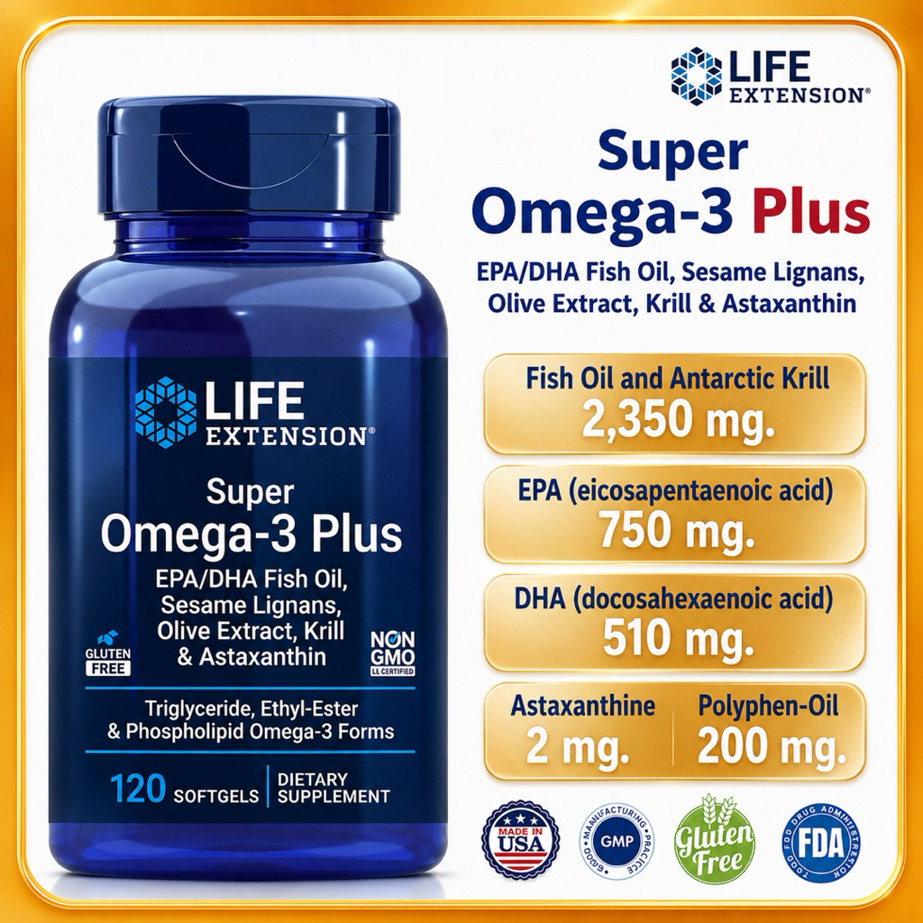Life extension : Super omega-3 plus น้ำมันปลาสูตรเข้มข้น นำเข้าจาก USA🇺🇸 แท้ 100%