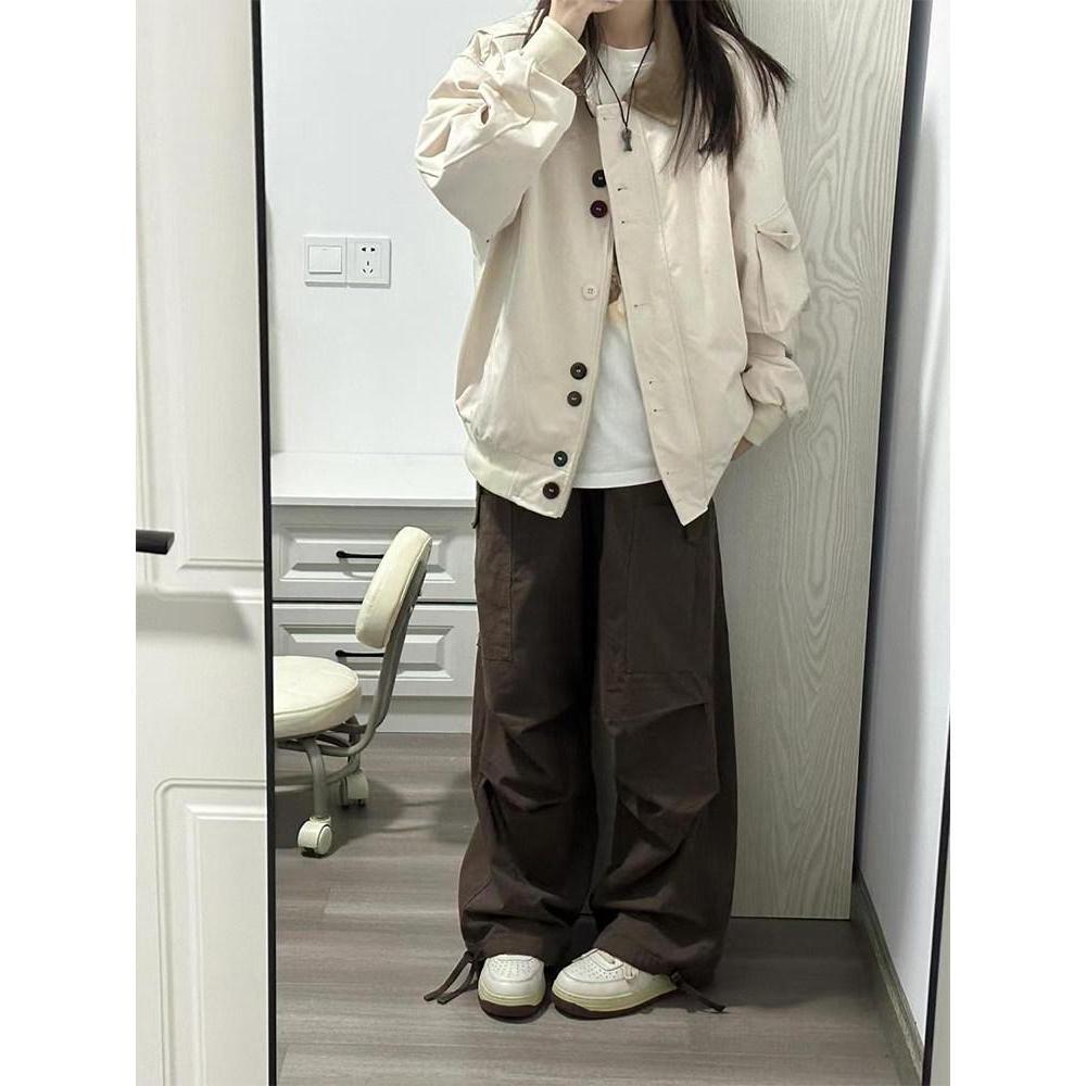 เสื้อแจ็คเก็ตทำงานปกปกแบบอเมริกันพร้อมเสื้อเครื่องแบบเบสบอ รูปที่ 6