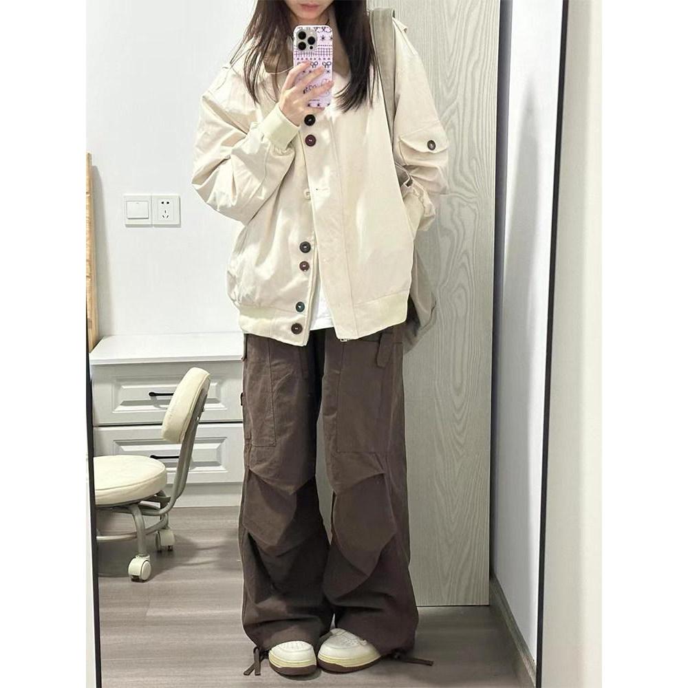 เสื้อแจ็คเก็ตทำงานปกปกแบบอเมริกันพร้อมเสื้อเครื่องแบบเบสบอ รูปที่ 5