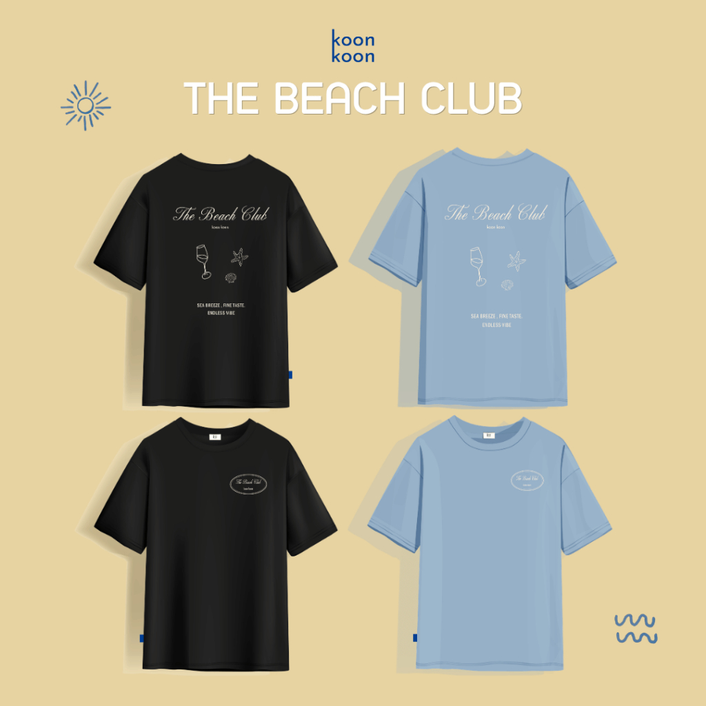 KOON KOON ใหม่! เสื้อยืดทรงโอเวอร์ไซส์ รุ่น The Beach Club ใส่สบาย ทรงสวย ไม่รีดก็เรียบ Oversize T-shirt