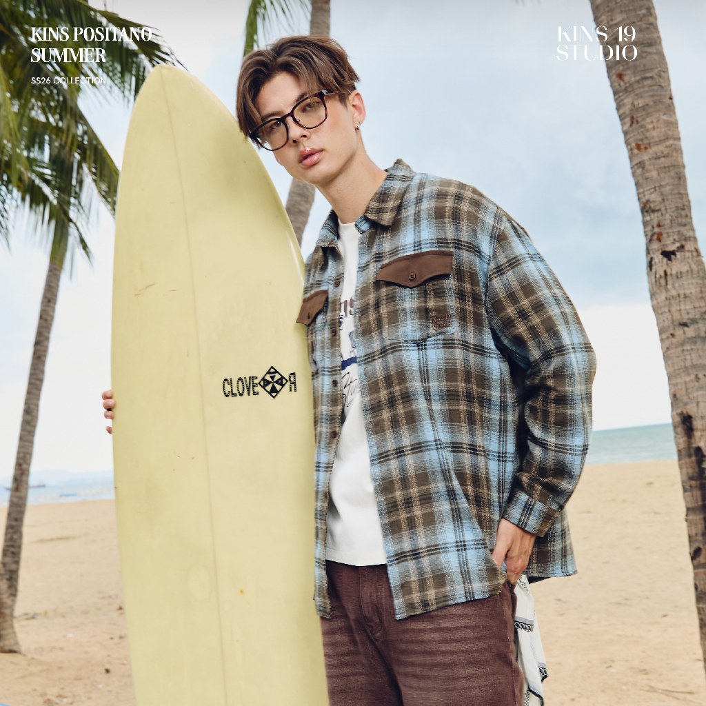 KINS 19 STUDIO | KINS Long Plaid Shirt เสื้อแขนยาวคินส์ [KS24]