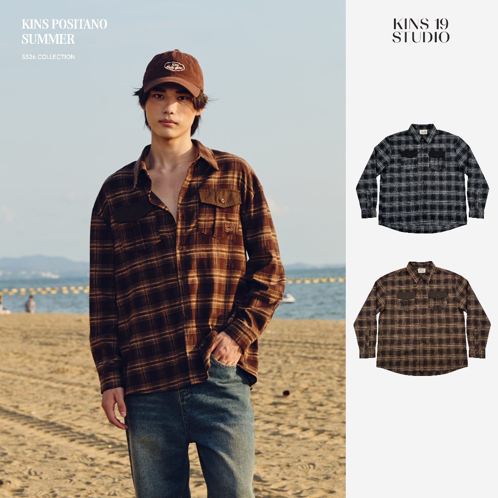 KINS 19 STUDIO | KINS Flannel Plaid Shirt เสื้อแขนยาวคินส์ [KS25]