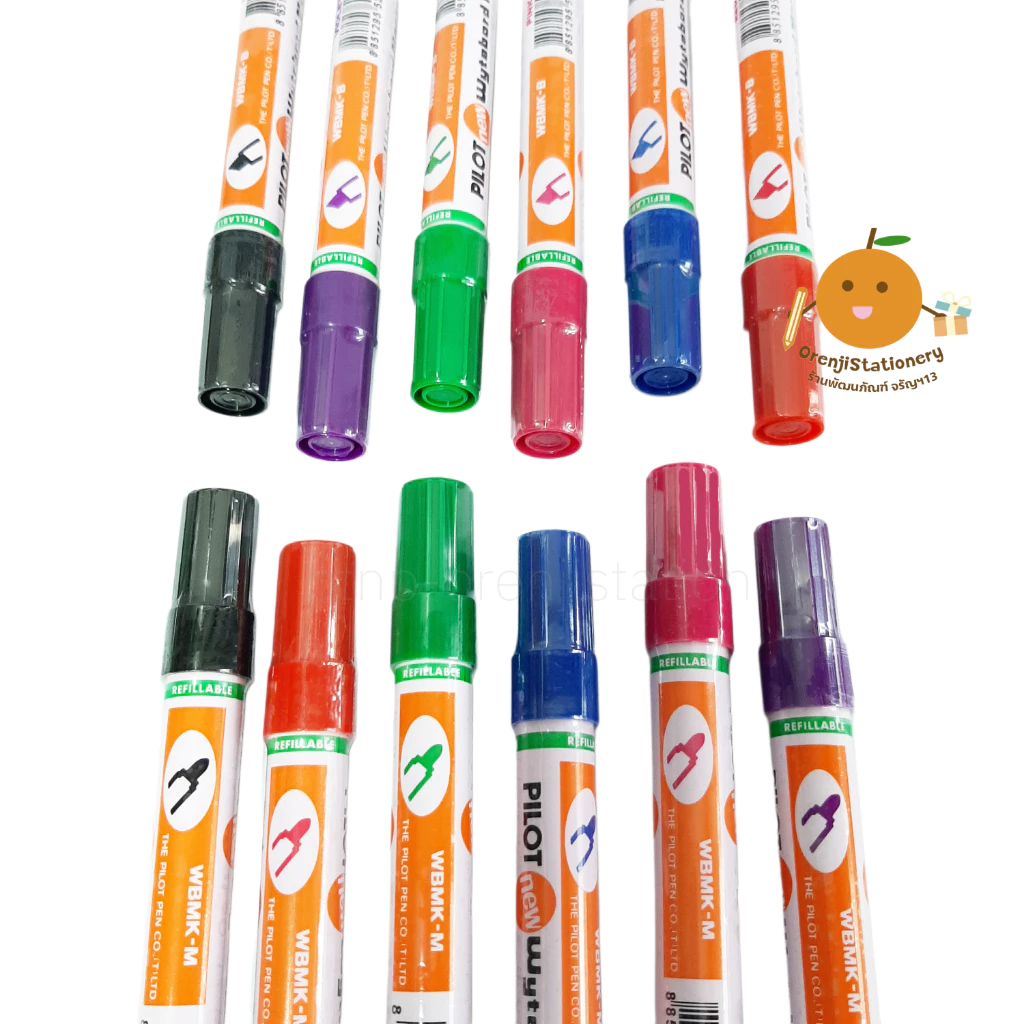ปากกาไวท์บอร์ด ไพล็อต Pilot Wytebord Marker หัวกลมและหัวตัด มี 6 สี