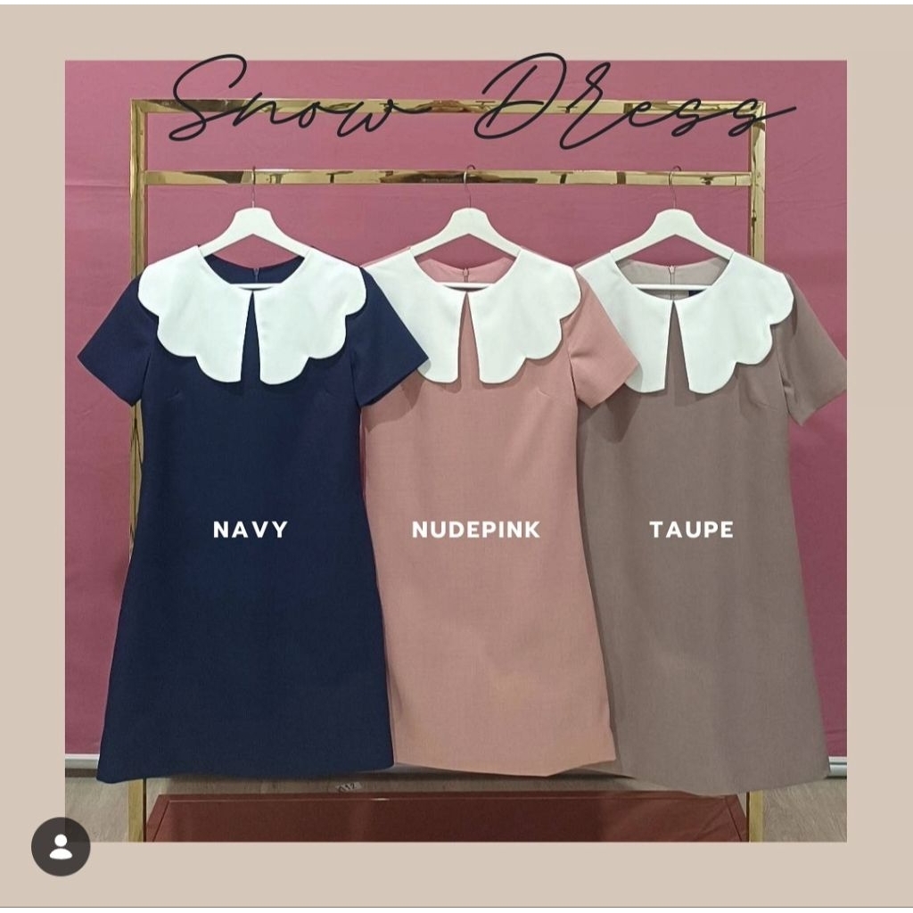 VITAVADEE Snow Dress สี Taupe Size S ปรับความยาวเหลือ 33" ของใหม่ ซักเก็บ