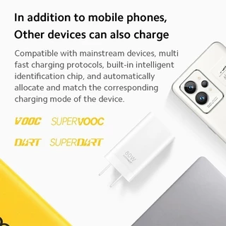 65W สายชาร์จ type c + USB A หัวชาร์จ หัวชาร์จ Super Fast Charge Adapter (รับประกัน 1 ปี)