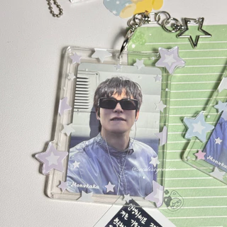 Starry Pastel PhotoCard Holder เฟรมการ์ด ลายดาวอะคริลิกใสสุดคิ้วท์ ใส่การ์ดได้ 2 แผ่น