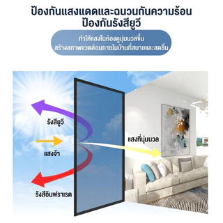 【กันร้อน 99%】มองเห็นด้านเดียว ฟิล์มติดกระจก กันความร้อน กันรังสี UV99% ค่าป้องกันแสงแดด UPF50+ เพิ่มความเป็นส่วนตัว