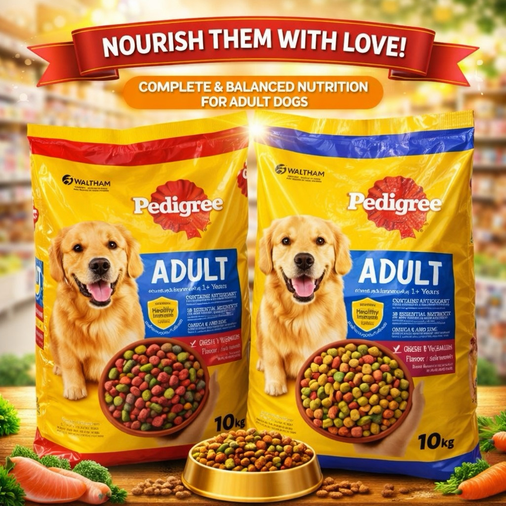 Pedigree Adult สำหรับสุนัขโตทุกสายพันธุ์ 1+ ขนาด 10Kg