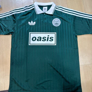 Street.32 เสื้อยืด คอปก ผ้ากีฬา ถ่ายจากสินค้าจริง oasis x das สีเขียว สีดำ สีขาว
