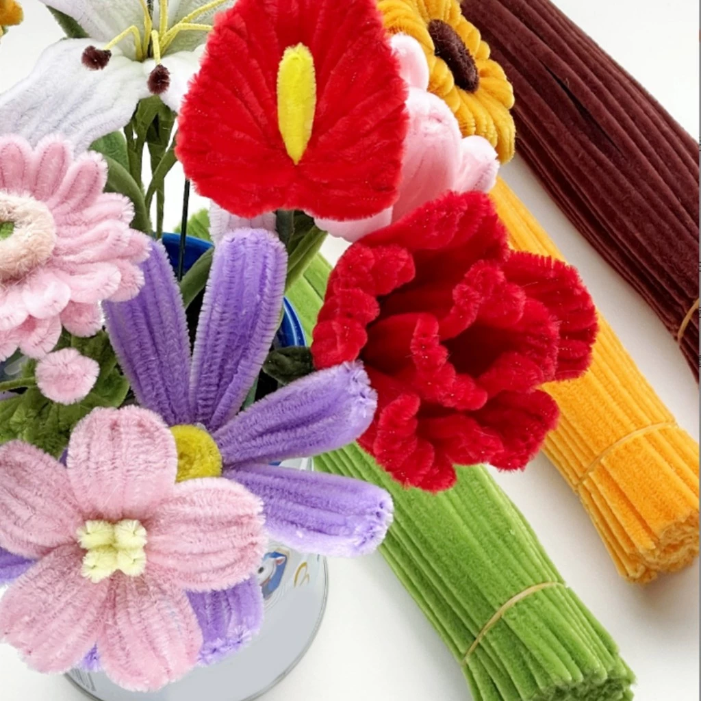 ลวดกำมะหยี่ 100ชิ้น ที่มีสีสัน ดัดง่าย ขนนุ่มฟู ยาว30cm หนา 6mm/8mm  ทำดอกไม้ DIY จัดส่งจากประเทศไทย thumbnail 8