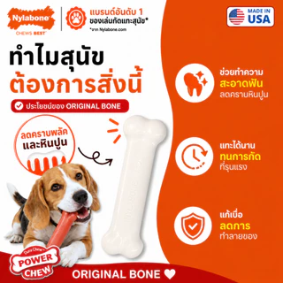 🇺🇸Made in USA🇺🇸 Nylabone Power Chew Original Bone ของเล่นกระดูกแทะขัดฟันสุนัข ทรงกระดูกสุดคลาสสิก
