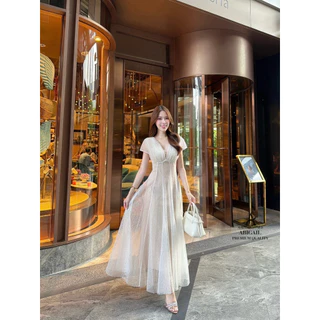 🏷️ABIGAIL เดรสลูกไม้ดีไซน์คอลึก ชุดลูกไม้ เดรสออกงาน ชุดเรียบหรู ราตรี ไปงานแต่ง
