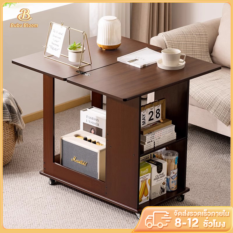 🛒 [Bubu] โต๊ะข้างเตียงแบบเคลื่อนย้ายได้โต๊ะกาแฟพับได้ รถเข็นห้องนั่งเล่นห้องนอนในอพาร์ทเมนต์ขนาดเล็ก