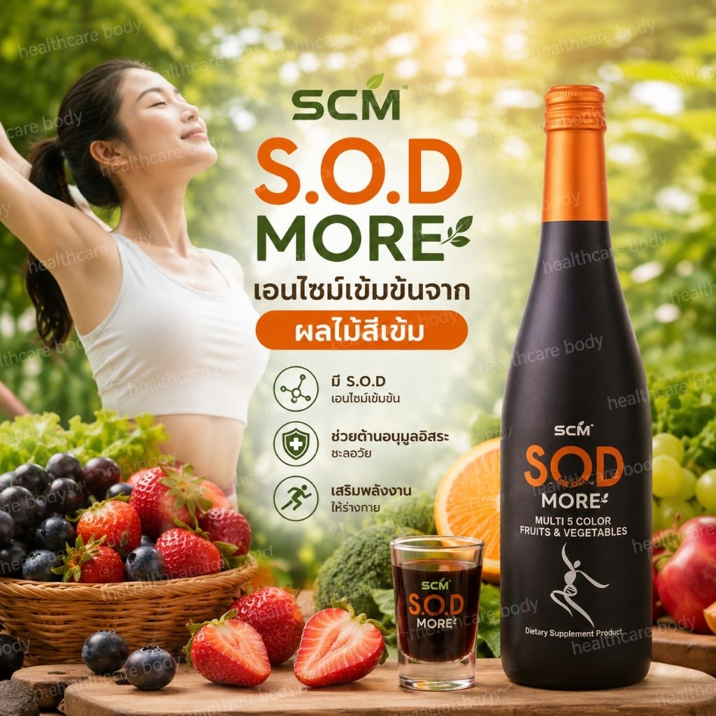 SOD  MOREต้านอนุมูลอิสระ(ไฟโตนิวเทรียน์จากผักและผลไม้ กว่า 125 ชนิด)