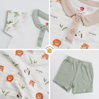 Elegant Kids ชุดลูกชาย 6 เดือน-3 ขวบ ชุดเสื้อโปโล+กางเกงขาสั้น Safari Bamboo Collection | Baby trend
