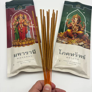 ต้นบุญ ธูปหอม 12 กลิ่น นำเข้าจากอินเดีย หอมมาก แบบซองซิป ประหยัด Incense Sticks Zipper Pack