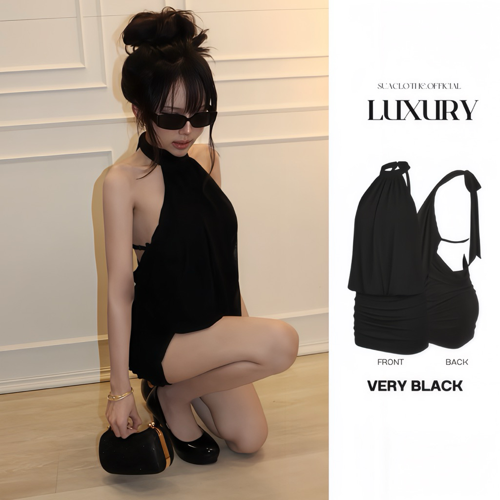 ‼️ส่งไวมีส่งด่วน‼️ [ SUACLOTHE]ชุดเดรสซีทรู LUXURY DRESS  ดีไซน์หรูหรา สินค้าพร้อมส่ง