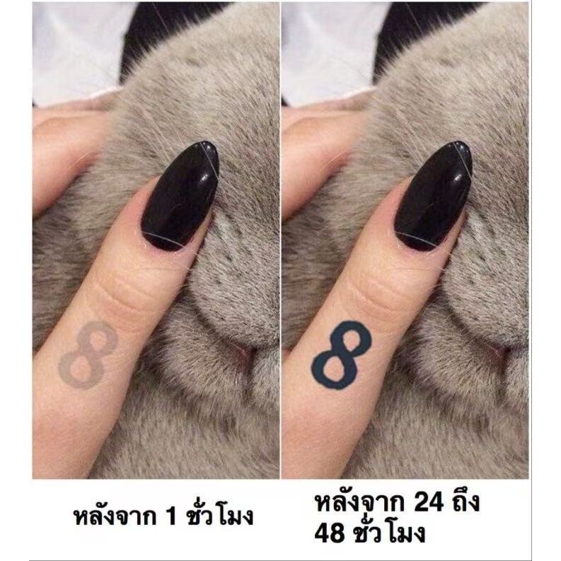 ส่งCODในไทยสติ๊กเกอร์แทททู ลายตัวเลขมินิมอลเหมือนสักจริง รูปที่ 4