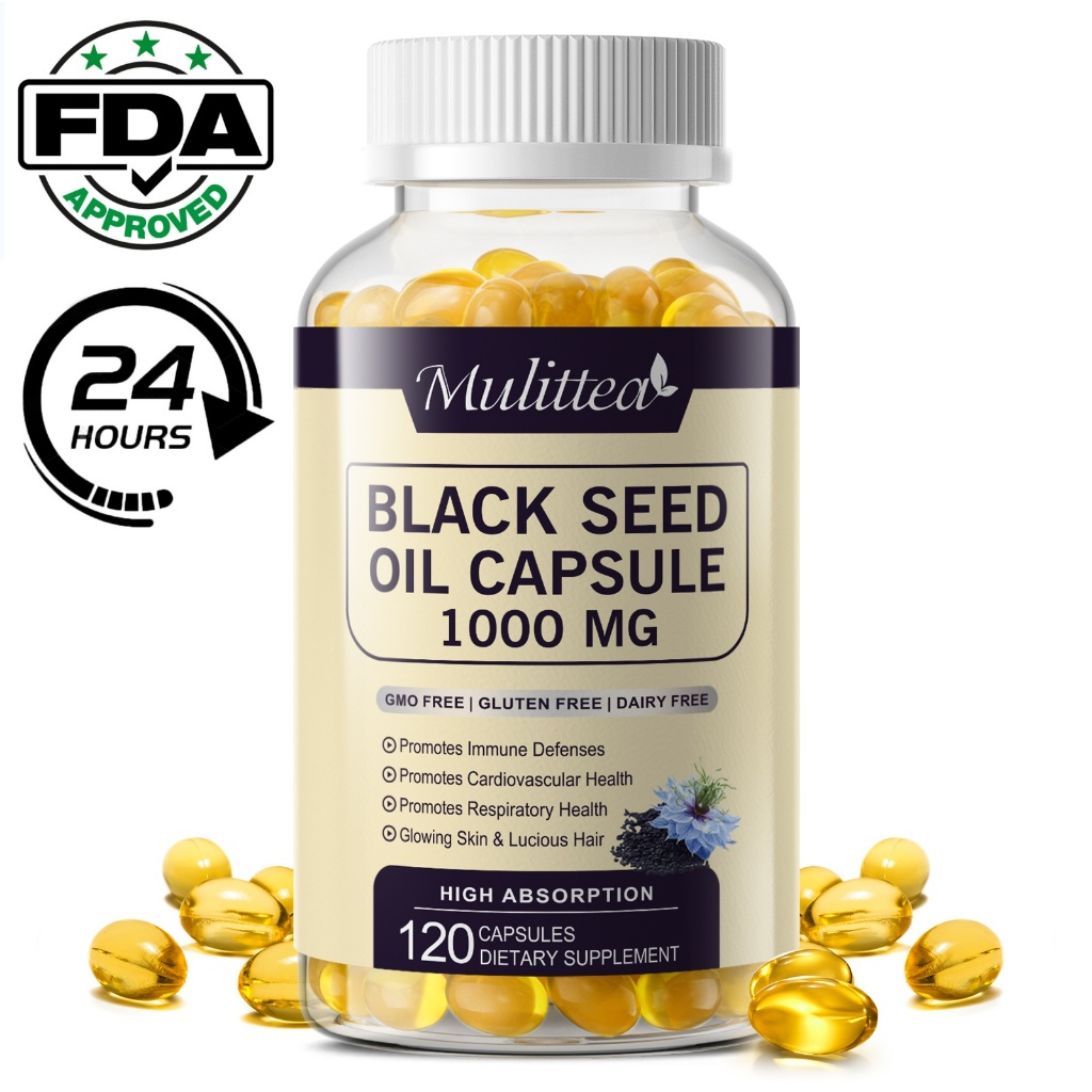 Black Seeds Oil Capsule แคปซูลน้ำมันเมล็ดดำ น้ำมันงาดำ 100% รองรับสุขภาพข้อต่อและระบบย่อยอาหาร