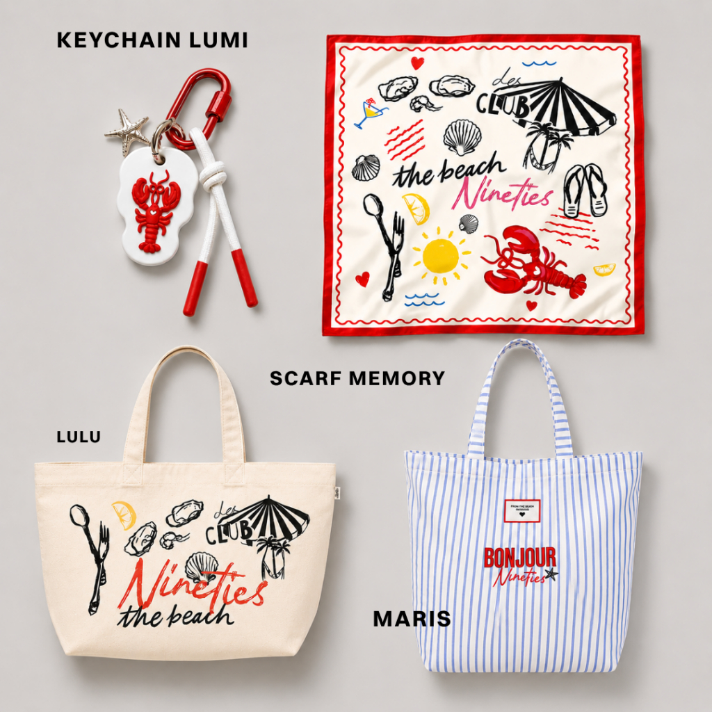Nineties Design : Summer Tote Bag กระเป๋าสะพาย ผ้าแคนวาส
