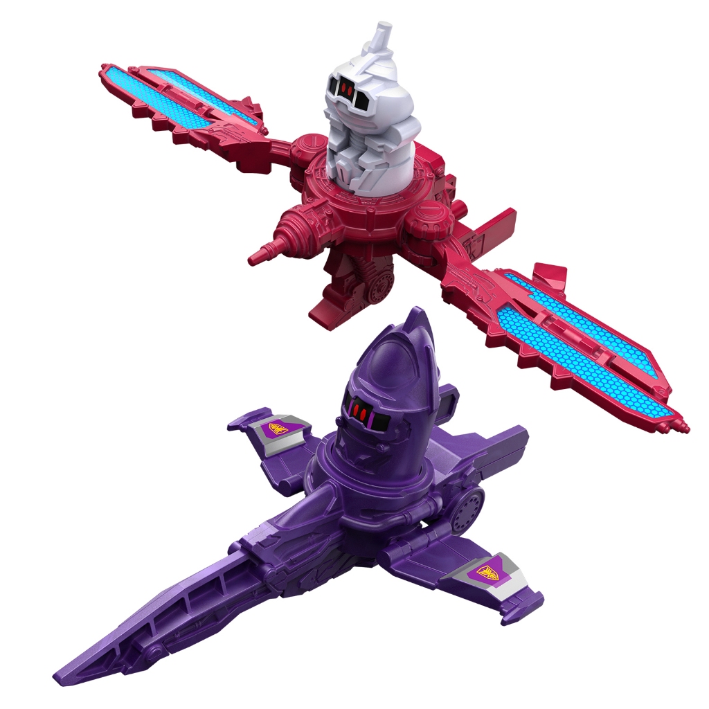 Bandai(บันได) NEW HERO MINI POSEABLE ASSEMBLY PLASTIC KIT: FIGHTER-JET-TYPE MECHA & SATELLITE-TYPE MECHA SET