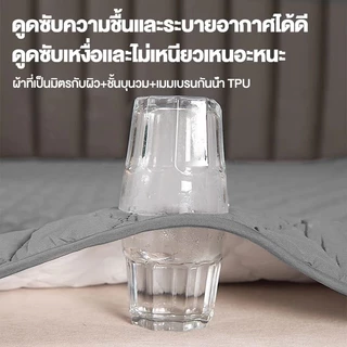 ผ้ารองกันเปื้อน 6ฟุต/5/3.5/3ฟุต ผ้าปูที่นอนกันน้ํา ผ้ารองกันเปื้อนที่นอน ผ้านุ่ม 100%ผ้ากันน้ำ กันไรฝุ่น ไม่อับชื้น