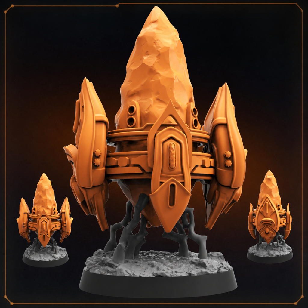 Protoss Style Psionic Crystal Proxy Miniature | 3D Resin Terrain Objective Marker for Sci-Fi Wargame